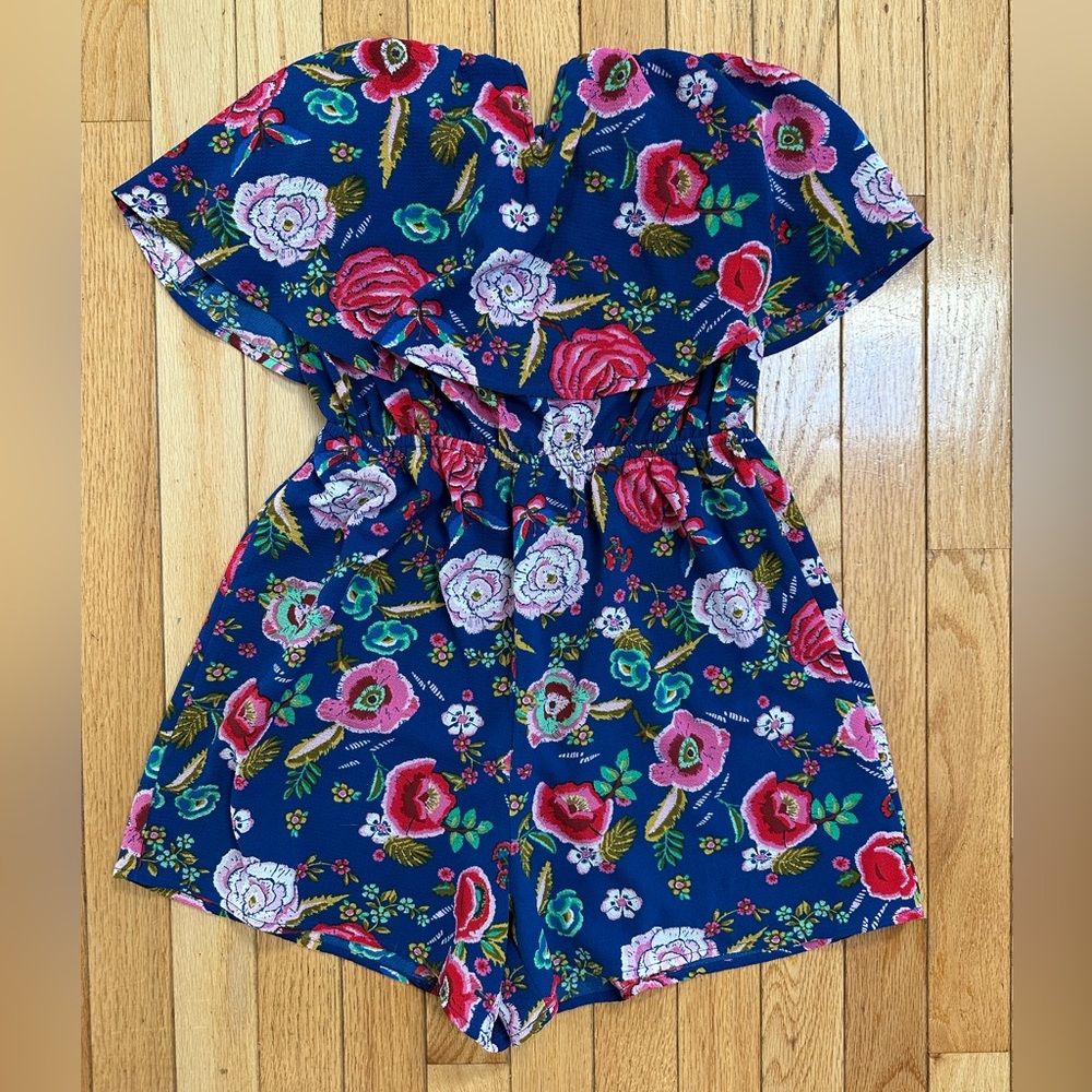 Floral Strapless Romper